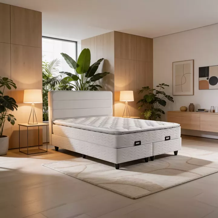 Double bed Linteda pakoworld with storage space grye velvet 160x200cm