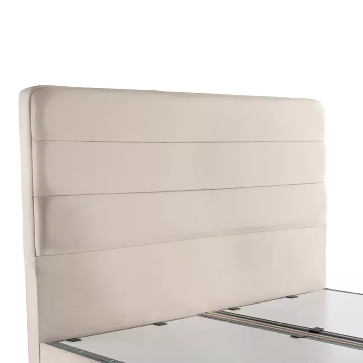 Κρεβάτι διπλό Linteda pakoworld με αποθηκευτικό χώρο κρεμ βελούδο 160x200εκ