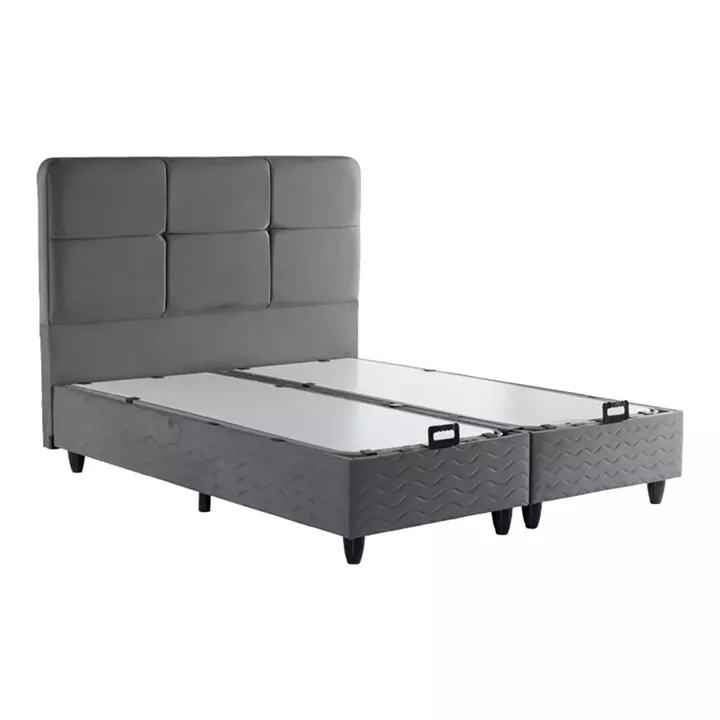 Κρεβάτι διπλό Punto pakoworld με αποθηκευτικό χώρο ανθρακί βελούδο 160x200εκ