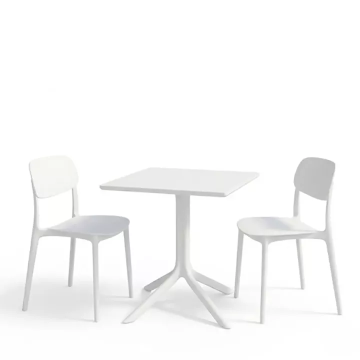 Dining table Groovy Berdian pakoworld 3 pcs white PP 60x60x76cm