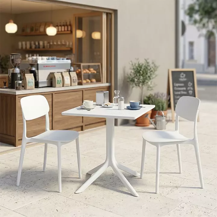 Dining table Groovy Berdian pakoworld 3 pcs white PP 60x60x76cm