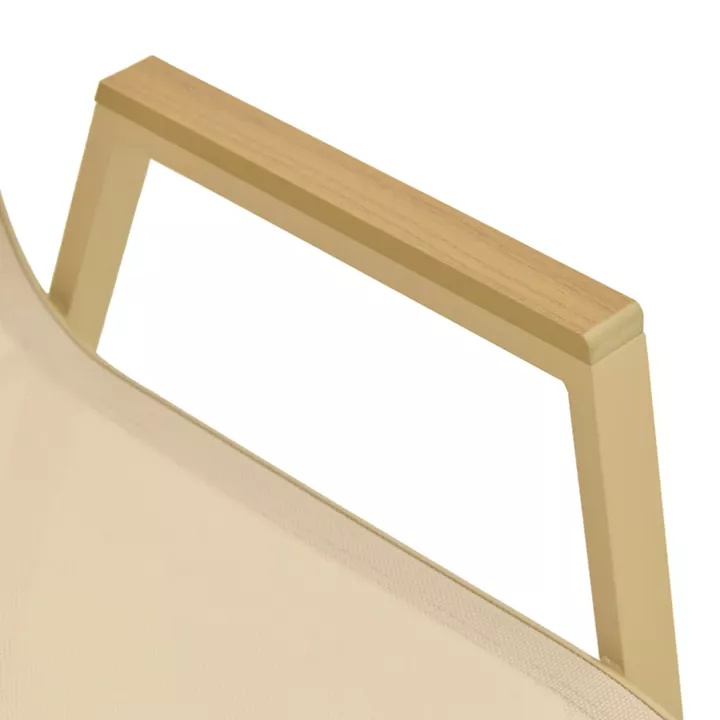 Πολυθρόνα Azelie pakoworld στοιβαζόμενη αλουμίνιο σε cappuccino- textilene σε μπεζ απόχρωση 56x75x88εκ