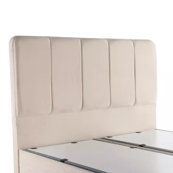 Double bed Lunda pakoworld with storage space cream velvet 160x200cm