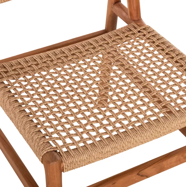 DINING CHAIR DINIZ HM6554 TEAK WOOD IN NATURAL COLOR--SYNTHETIC ROPE 48x60x84Hcm.