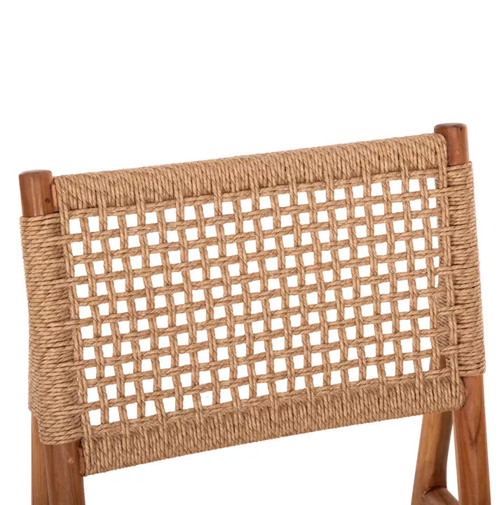DINING CHAIR DINIZ HM6554 TEAK WOOD IN NATURAL COLOR--SYNTHETIC ROPE 48x60x84Hcm.