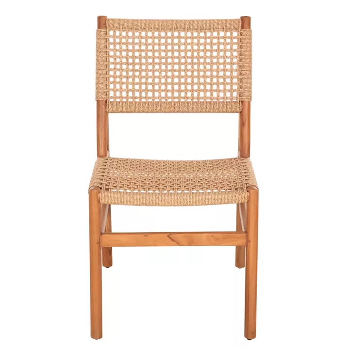 DINING CHAIR DINIZ HM6554 TEAK WOOD IN NATURAL COLOR--SYNTHETIC ROPE 48x60x84Hcm.