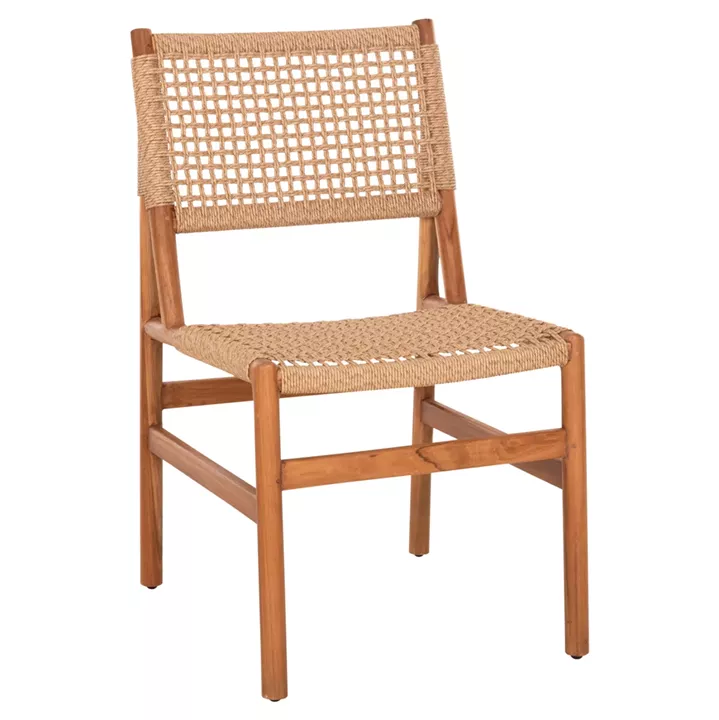 DINING CHAIR DINIZ HM6554 TEAK WOOD IN NATURAL COLOR--SYNTHETIC ROPE 48x60x84Hcm.