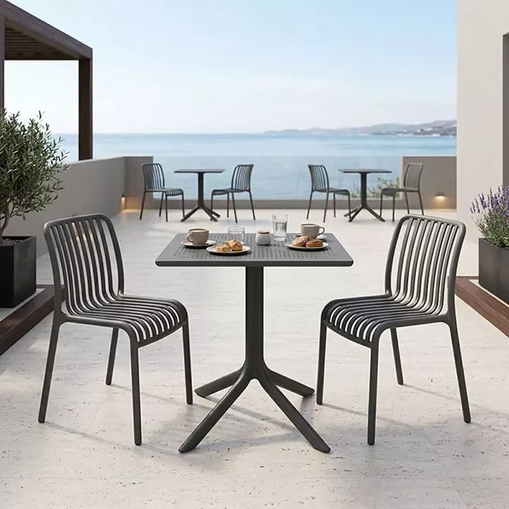 Dining table Groovy Zoi pakoworld 3 pcs anthracite PP 60x60x76cm