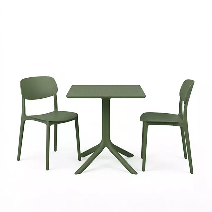 Dining table Groovy Berdian pakoworld 3 pcs dark green PP 60x60x76cm