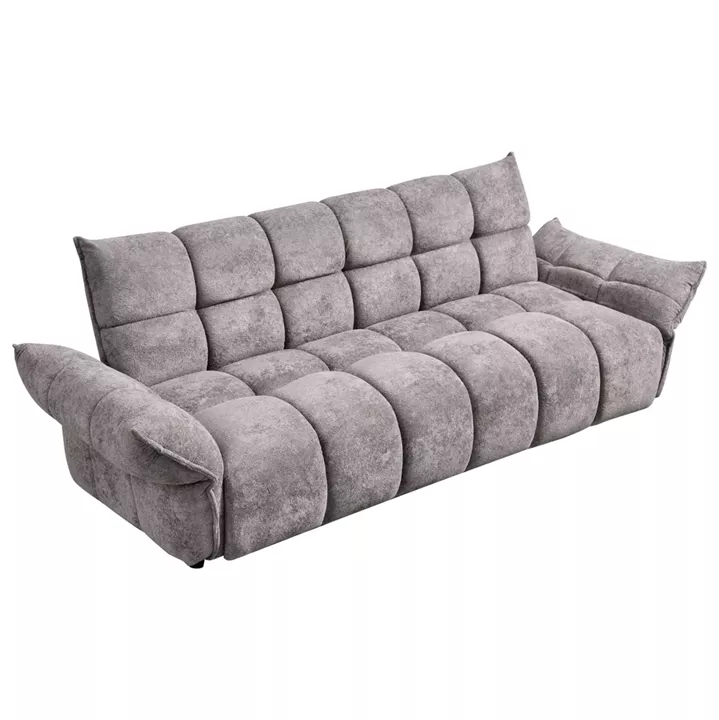 ΚΑΝΑΠΕΣ ΚΡΕΒΑΤΙ MELU HM3314.01 ΓΚΡΙ ΥΦΑΣΜΑ--ΚΑΘΙΣΜΑ POCKET SPRINGS 240-250x90x85Υεκ.