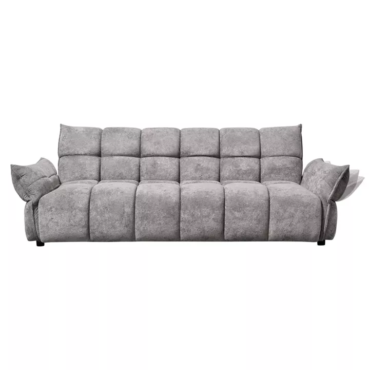 ΚΑΝΑΠΕΣ ΚΡΕΒΑΤΙ MELU HM3314.01 ΓΚΡΙ ΥΦΑΣΜΑ--ΚΑΘΙΣΜΑ POCKET SPRINGS 240-250x90x85Υεκ.