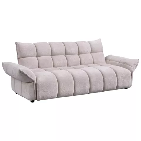 ΚΑΝΑΠΕΣ ΚΡΕΒΑΤΙ MELU HM3314.02 ΜΠΕΖ ΥΦΑΣΜΑ--ΚΑΘΙΣΜΑ POCKET SPRINGS 240-250x90x85Υεκ.