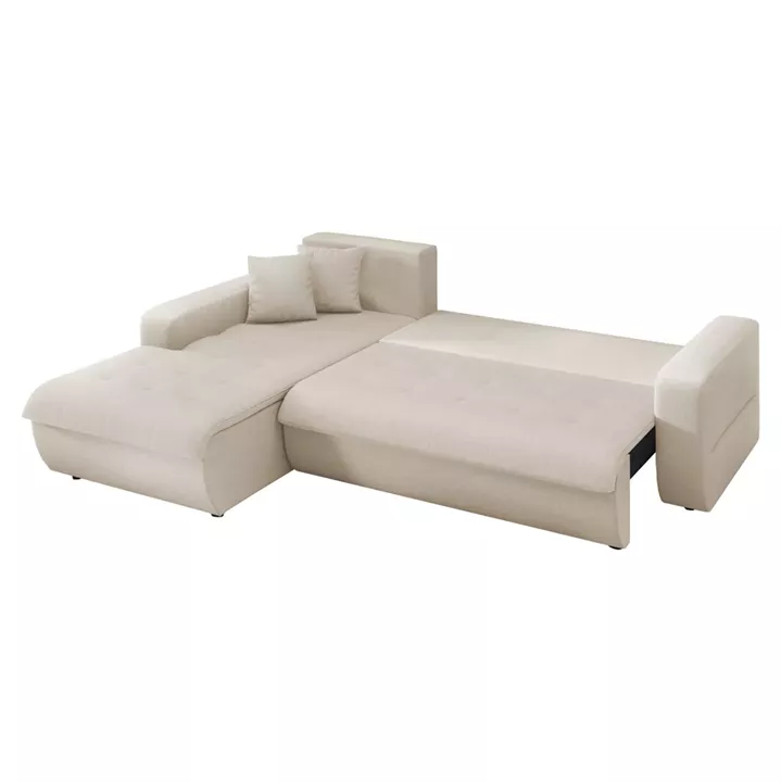 ΚΑΝΑΠΕΣ ΚΡΕΒΑΤΙ ΑΡΙΣΤΕΡΗ ΓΩΝΙΑ KANSO HM3338.03L ΜΠΕΖ ΥΦΑΣΜΑ 244x188x80Υεκ