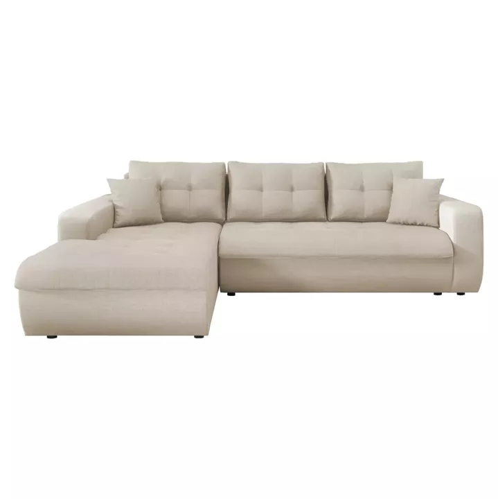 ΚΑΝΑΠΕΣ ΚΡΕΒΑΤΙ ΑΡΙΣΤΕΡΗ ΓΩΝΙΑ KANSO HM3338.03L ΜΠΕΖ ΥΦΑΣΜΑ 244x188x80Υεκ