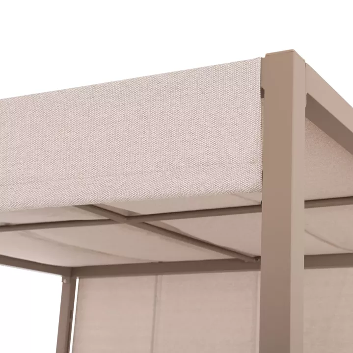 ΔΙΠΛΗ ΞΑΠΛΩΣΤΡΑ ΑΛΟΥΜΙΝΙΟΥ ΠΑΡΑΛΙΑΣ ΜΕ ΣΚΙΑΣΤΡΟ GALLANT HM6097.04 ΚΑΠΟΥΤΣΙΝΟ 2x2x2μ