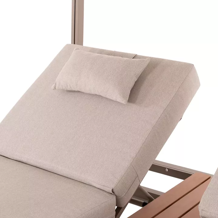 ΔΙΠΛΗ ΞΑΠΛΩΣΤΡΑ ΑΛΟΥΜΙΝΙΟΥ ΠΑΡΑΛΙΑΣ ΜΕ ΣΚΙΑΣΤΡΟ GALLANT HM6097.04 ΚΑΠΟΥΤΣΙΝΟ 2x2x2μ