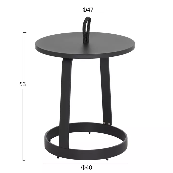 ΤΡΑΠΕΖΙ ΒΟΗΘΗΤΙΚΟ ΕΞ.ΧΩΡΟΥ MINO HM6432.01 ΑΛΟΥΜΙΝΙΟ & ΣΧΟΙΝΙ ΓΚΡΙ Φ47x53Υεκ