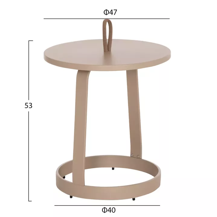 ΤΡΑΠΕΖΙ ΒΟΗΘΗΤΙΚΟ ΕΞ.ΧΩΡΟΥ MINO HM6432.03 ΑΛΟΥΜΙΝΙΟ & ΣΧΟΙΝΙ ΚΑΠΟΥΤΣΙΝΟ Φ47x53Υεκ