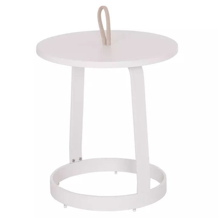 ΤΡΑΠΕΖΙ ΒΟΗΘΗΤΙΚΟ ΕΞ.ΧΩΡΟΥ MINO HM6432.02 ΑΛΟΥΜΙΝΙΟ ΛΕΥΚΟ & ΣΧΟΙΝΙ ΜΠΕΖ Φ47x53Υεκ