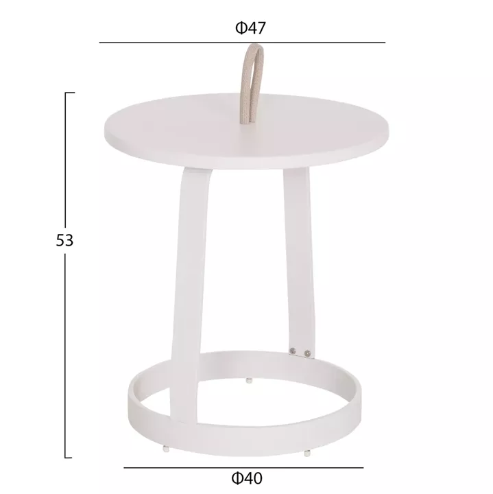 ΤΡΑΠΕΖΙ ΒΟΗΘΗΤΙΚΟ ΕΞ.ΧΩΡΟΥ MINO HM6432.02 ΑΛΟΥΜΙΝΙΟ ΛΕΥΚΟ & ΣΧΟΙΝΙ ΜΠΕΖ Φ47x53Υεκ