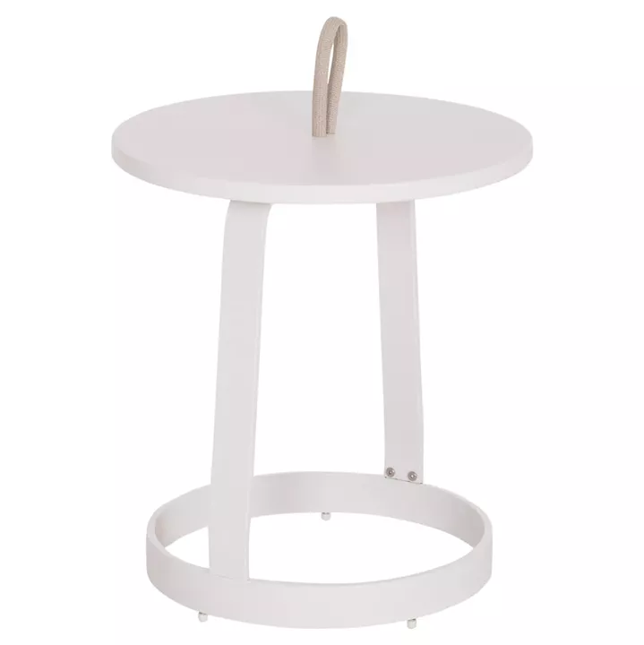 ΤΡΑΠΕΖΙ ΒΟΗΘΗΤΙΚΟ ΕΞ.ΧΩΡΟΥ MINO HM6432.02 ΑΛΟΥΜΙΝΙΟ ΛΕΥΚΟ & ΣΧΟΙΝΙ ΜΠΕΖ Φ47x53Υεκ