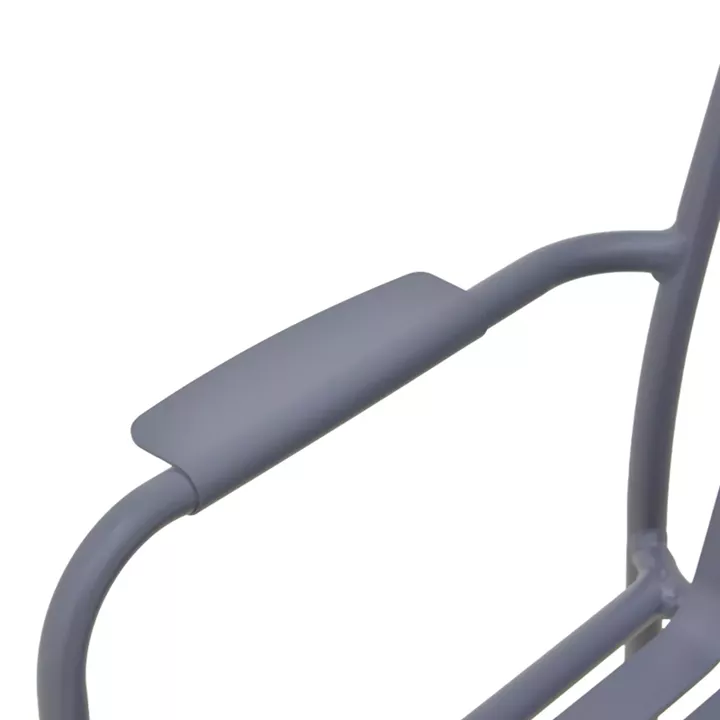 Πολυθρόνα Vista pakoworld στοιβαζόμενη αλουμίνιο σε ανθρακί απόχρωση 62x60x84εκ