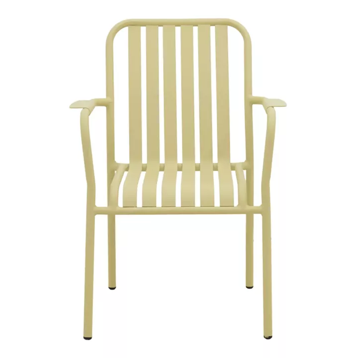 Πολυθρόνα Vista pakoworld στοιβαζόμενη αλουμίνιο σε μπεζ απόχρωση 62x60x84εκ