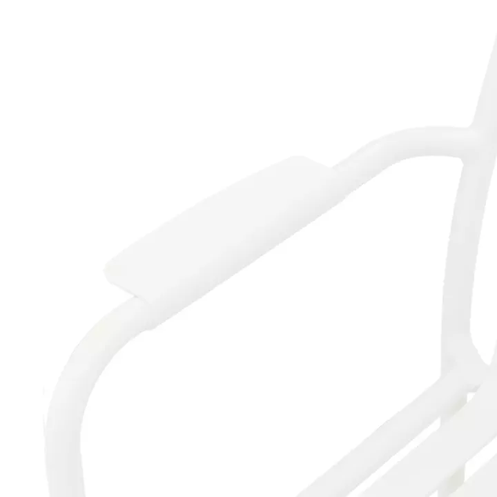 Πολυθρόνα Vista pakoworld στοιβαζόμενη αλουμίνιο σε λευκή απόχρωση 62x60x84εκ