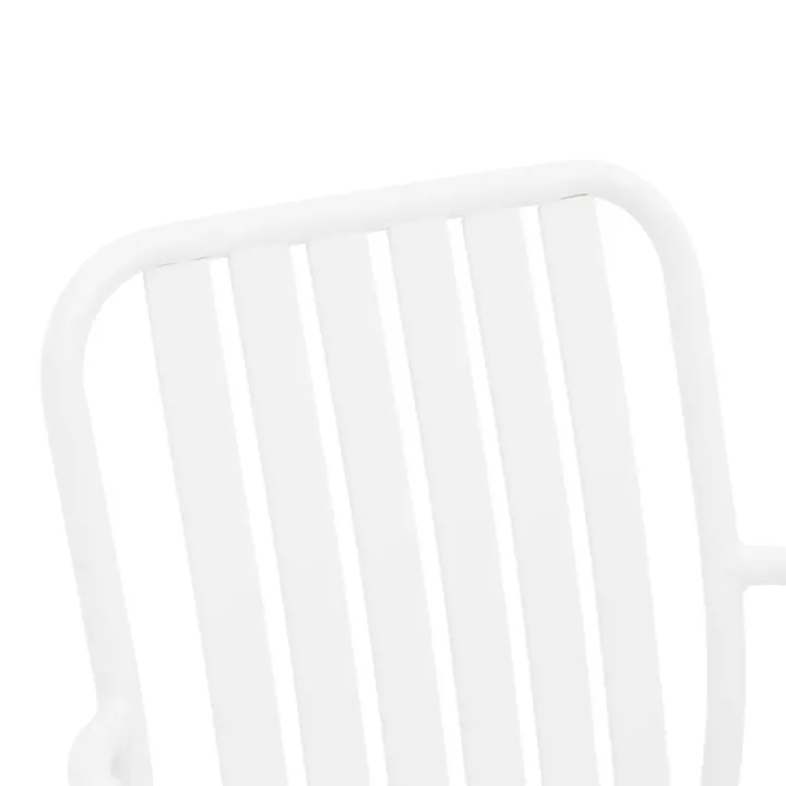 Πολυθρόνα Vista pakoworld στοιβαζόμενη αλουμίνιο σε λευκή απόχρωση 62x60x84εκ