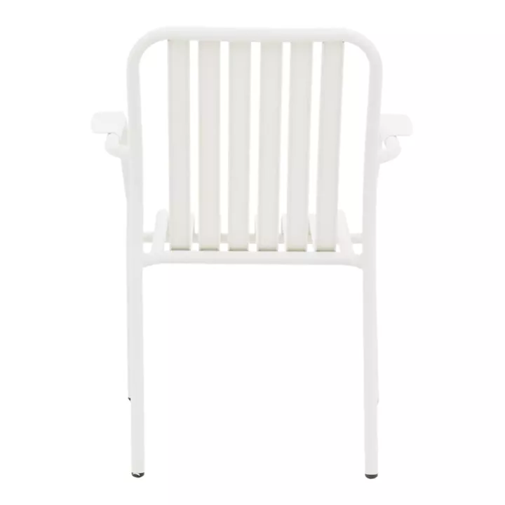 Πολυθρόνα Vista pakoworld στοιβαζόμενη αλουμίνιο σε λευκή απόχρωση 62x60x84εκ