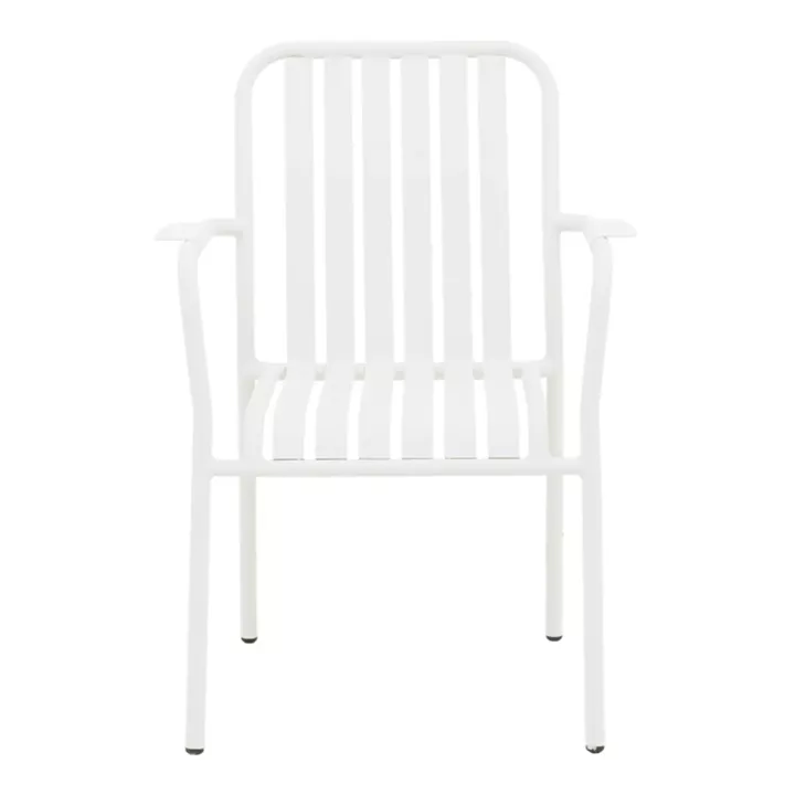 Πολυθρόνα Vista pakoworld στοιβαζόμενη αλουμίνιο σε λευκή απόχρωση 62x60x84εκ