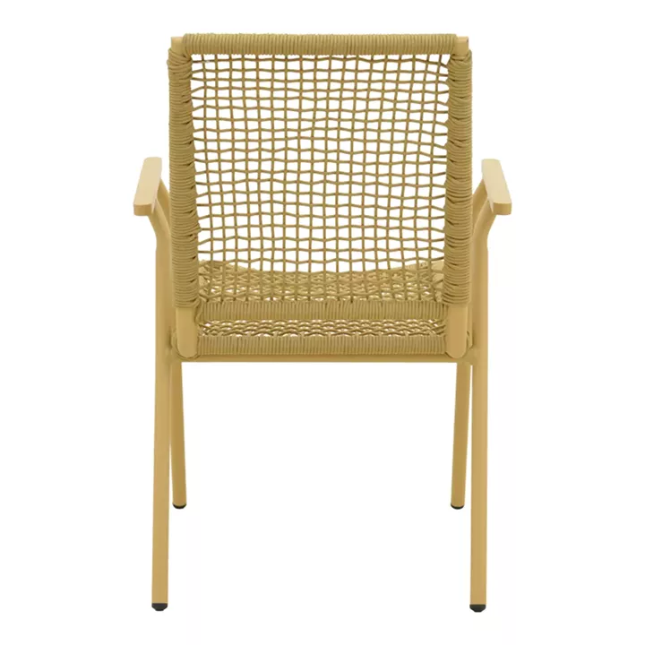 Πολυθρόνα Weave pakoworld στοιβαζόμενη αλουμίνιο-pe σχοινί σε μπεζ απόχρωση 57x63x86εκ