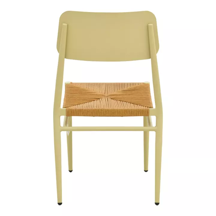 Καρέκλα Giardino pakoworld στοιβαζόμενη αλουμίνιο σε μπεζ -pe rattan σε φυσική απόχρωση 45x56x82εκ