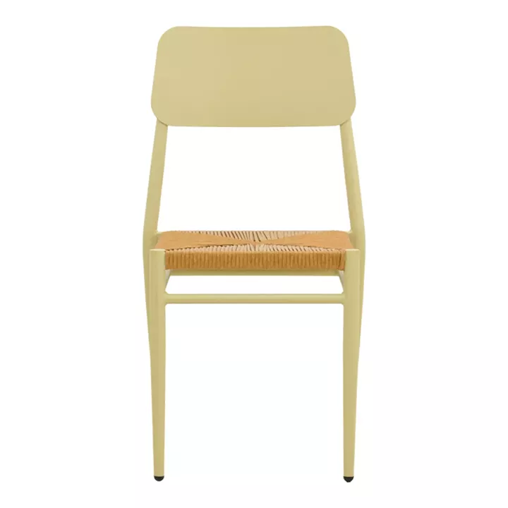 Καρέκλα Giardino pakoworld στοιβαζόμενη αλουμίνιο σε μπεζ -pe rattan σε φυσική απόχρωση 45x56x82εκ