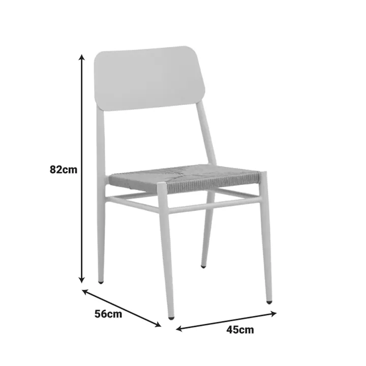 Καρέκλα Giardino pakoworld στοιβαζόμενη αλουμίνιο σε μαύρη -pe rattan σε φυσική απόχρωση 45x56x82εκ
