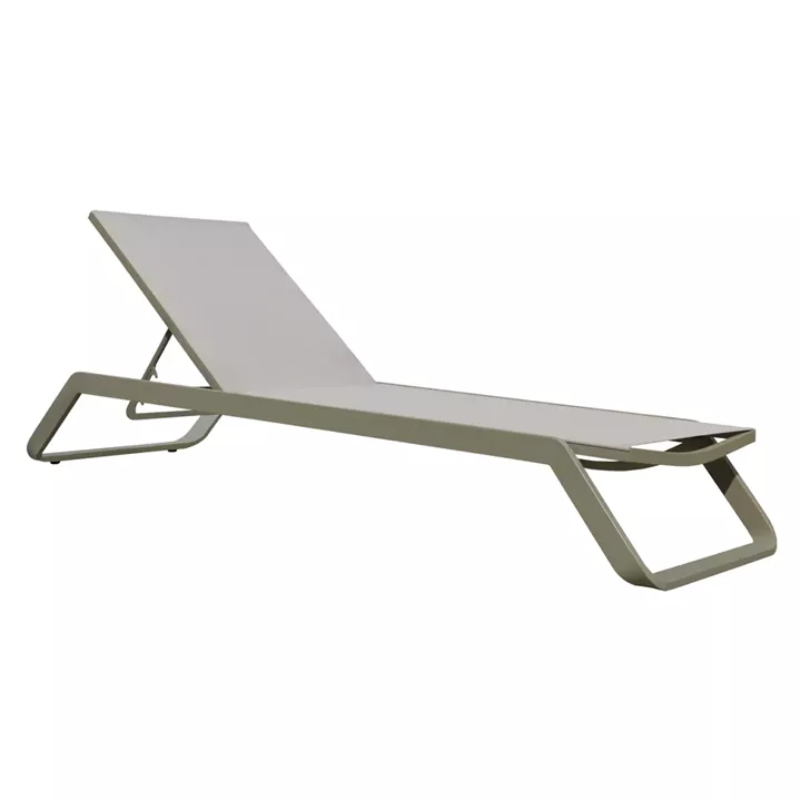 SUNLOUNGER MARIMAR HM6562.03 ALUMINUM FRAME IN TAUPE & TEXTILENE IN BEIGE 218x67x31Hcm