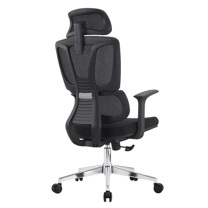 ΚΑΡΕΚΛΑ ΓΡΑΦΕΙΟΥ TASKMASTER HM1216.01 ΜΑΥΡO MESH-ΒΑΣΗ ΧΡΩΜΙΟΥ 69x65x125Υεκ