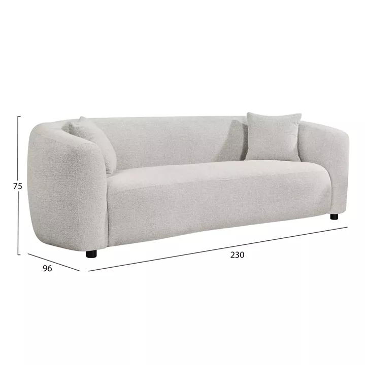 ΚΑΝΑΠΕΣ 3-ΘΕΣΙΟΣ NORD HM3321.02 ΑΝΟΙΧΤΟ ΜΠΕΖ ΥΦΑΣΜΑ 230x96x75Υεκ.