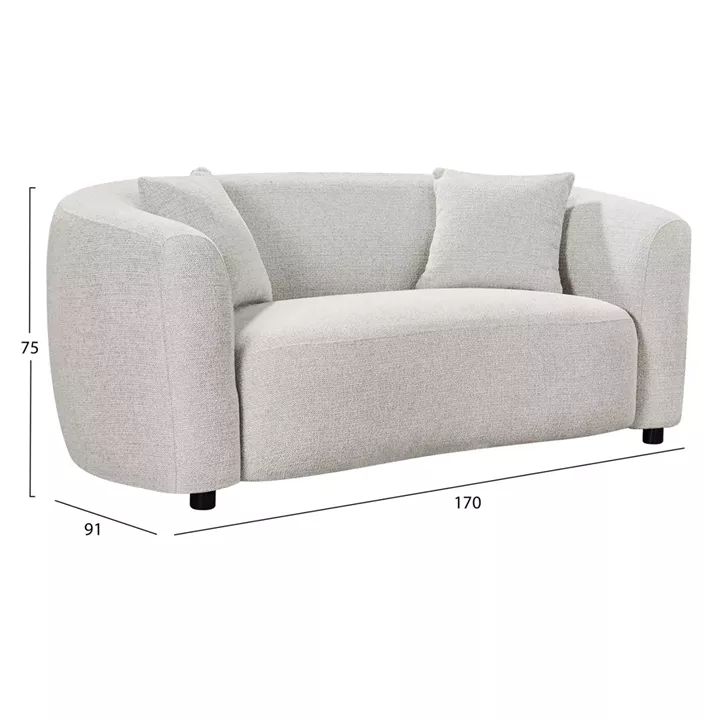 ΚΑΝΑΠΕΣ 2-ΘΕΣΙΟΣ NORD HM3322.02 ΑΝΟΙΧΤΟ ΜΠΕΖ ΥΦΑΣΜΑ 170x91x75Υεκ.