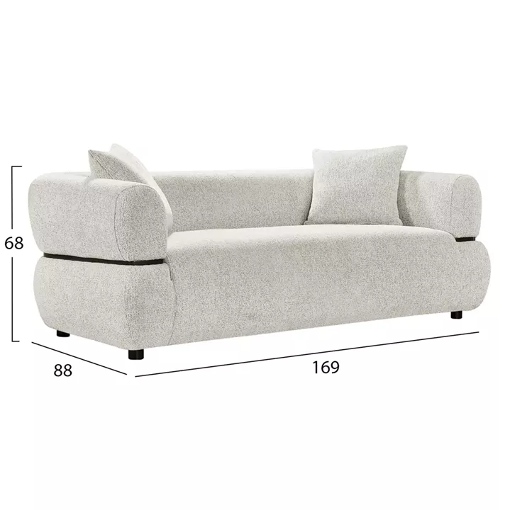 ΚΑΝΑΠΕΣ 2-ΘΕΣΙΟΣ ARCTIS HM3328.02 ΑΝΟΙΧΤΟ ΜΠΕΖ ΥΦΑΣΜΑ 169x88x68Υεκ.