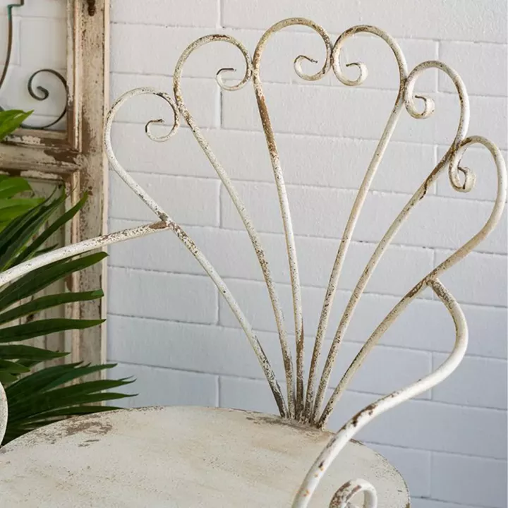 Artekko Vector Μεταλλική Καρέκλα σε Λευκή Πατίνα (62x56x97)cm