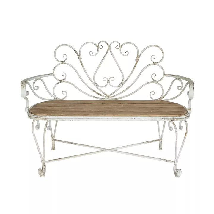 Artekko Vector Μεταλλικό Παγκάκι σε Λευκή Πατίνα (125x48x92)cm