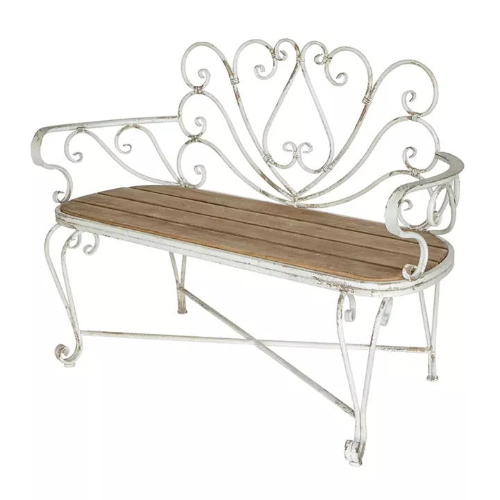 Artekko Vector Μεταλλικό Παγκάκι σε Λευκή Πατίνα (125x48x92)cm