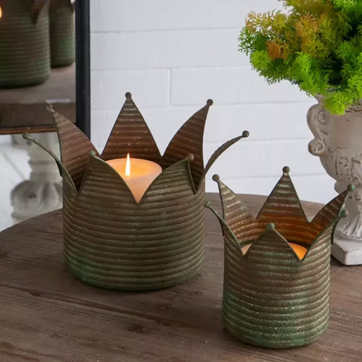 Artekko Vector Μεταλλικά Κασπώ σε Πράσινη Πατίνα (32x32x23.1)cm (22.6x22.6x20)cm 2pcs