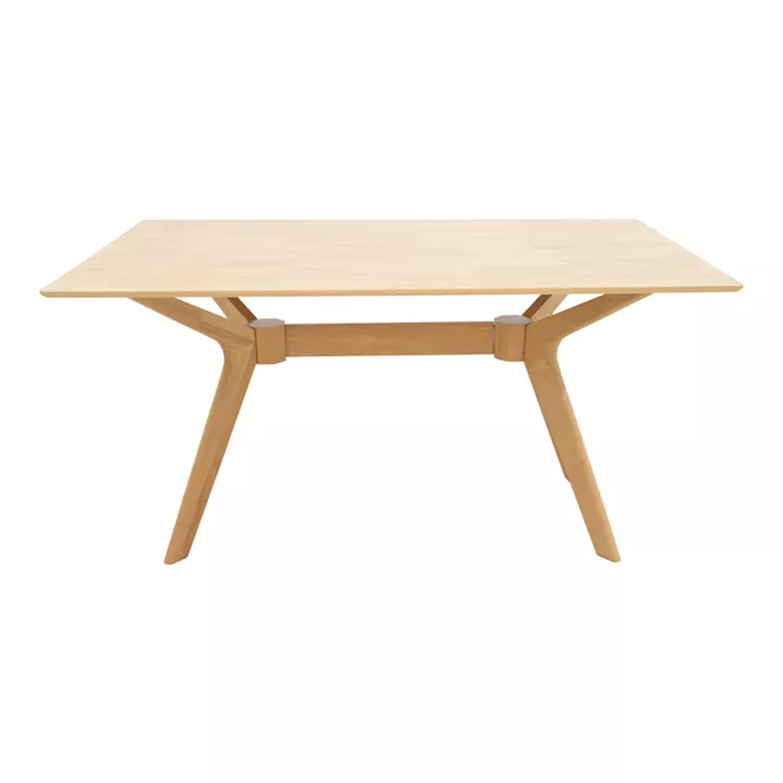 Τραπεζαρία Raffles pakoworld σετ 5τεμ rubberwood με pe rattanσε φυσική απόχρωση 150x90x76εκ