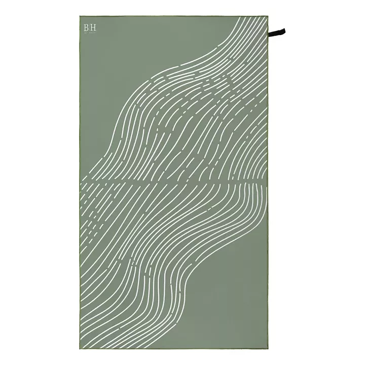 Beauty Home Πετσέτα θαλάσσης διπλής όψης Microfiber 200gsm Art 2290 90x160 Λαδί