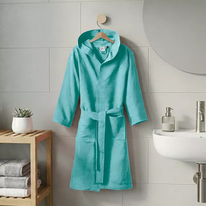 Beauty Home Μπουρνούζι με κουκούλα Mojo Art 3470 Πετρόλ XS