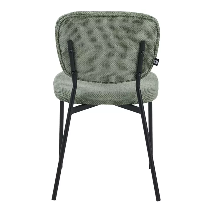 Καρέκλα Cathair pakoworld μπουκλέ ύφασμα σε λαδί απόχρωση με μαύρα μεταλλικά πόδια 48x53x82εκ