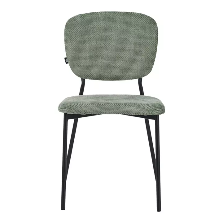 Καρέκλα Cathair pakoworld μπουκλέ ύφασμα σε λαδί απόχρωση με μαύρα μεταλλικά πόδια 48x53x82εκ