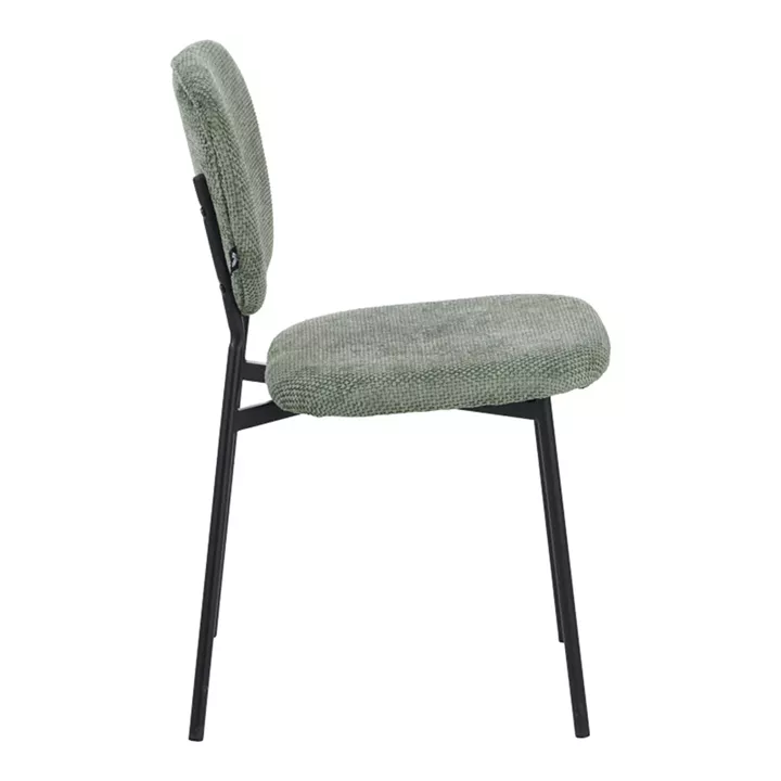 Καρέκλα Cathair pakoworld μπουκλέ ύφασμα σε λαδί απόχρωση με μαύρα μεταλλικά πόδια 48x53x82εκ